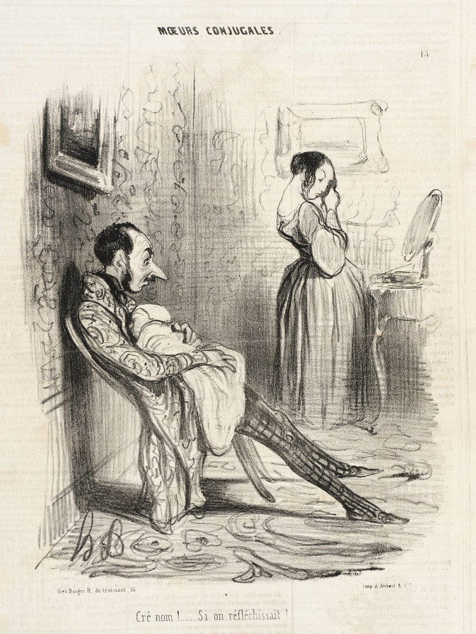 Cré nom!... Si on réfléchissait!... - Honoré Daumier