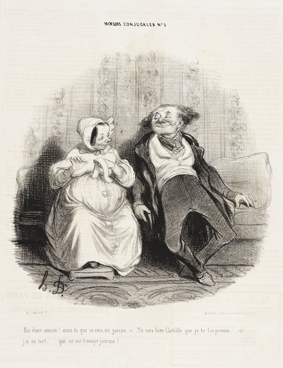 Dis donc amour! Crois-tu que ce sera un garçon? - Honoré Daumier