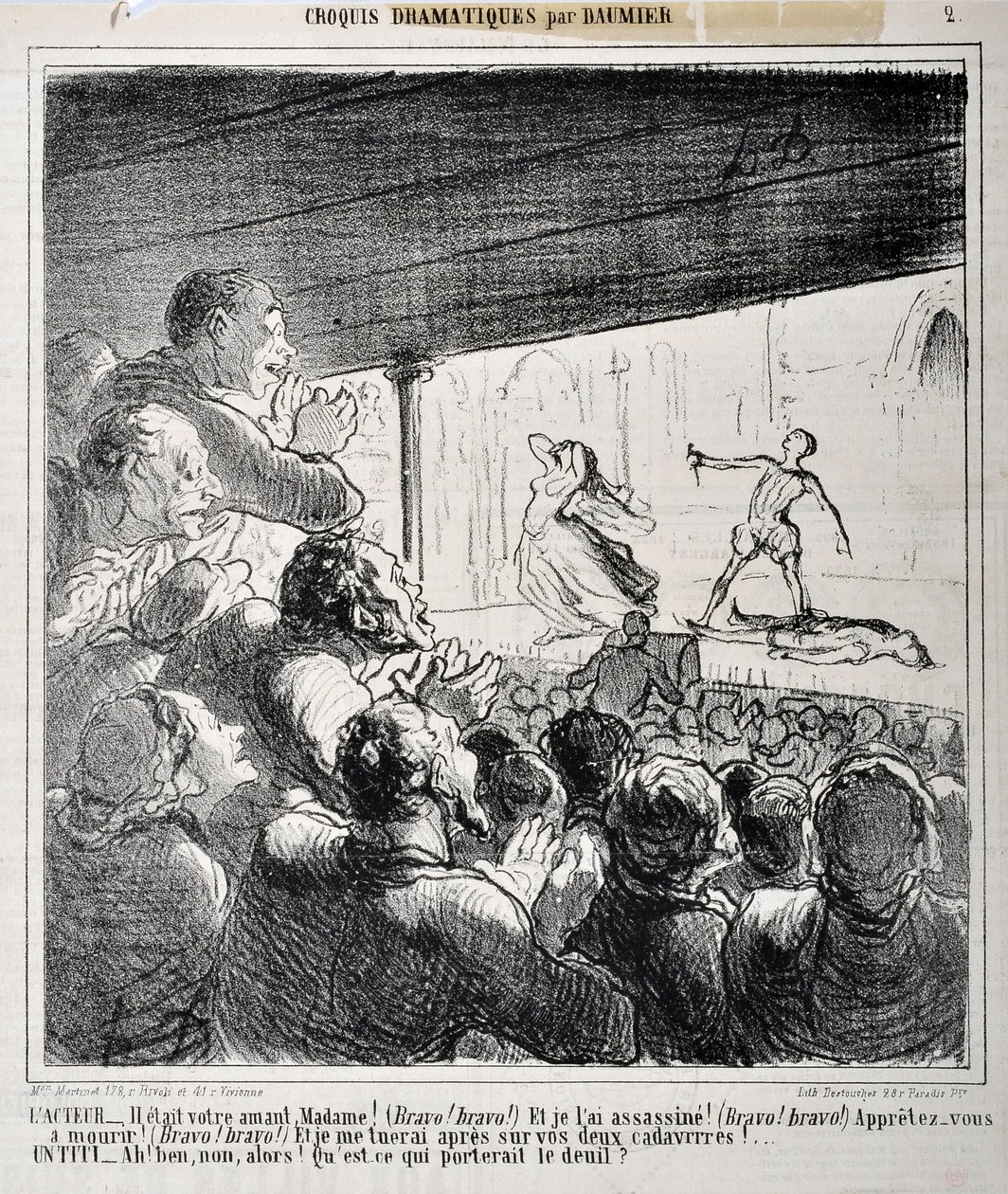 Esquisse dramatique : « Il était votre amant Madame... » Gravure par Honoré Daumier (1808-1879) dans « Le Charivari ». Palais Longchamp, Musée des Beaux-Arts de Marseille - Honoré Daumier