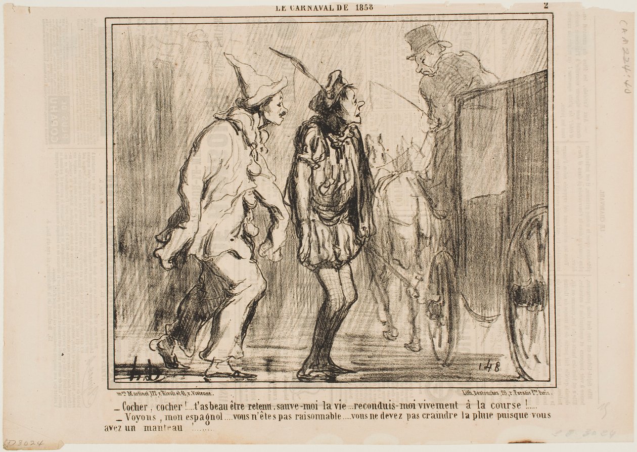 Cocher, cocher, tu ne peux pas me repousser - Honoré Daumier