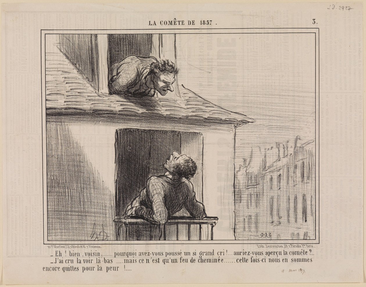 Eh bien, voisin,... (La Comète de 1857, planche 3) - Honoré Daumier