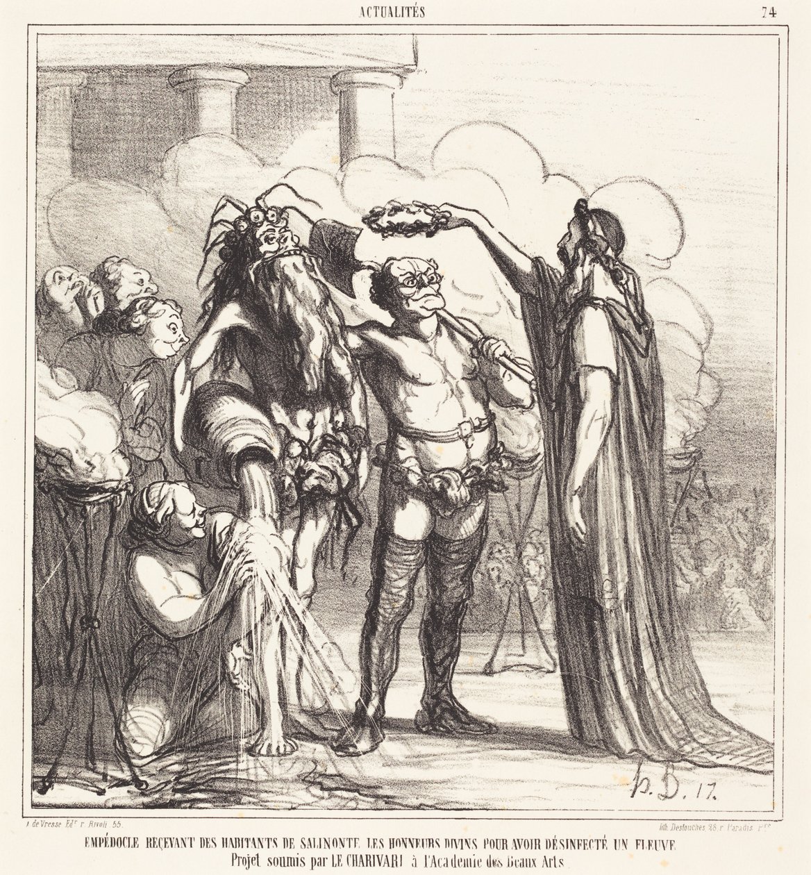 Empédocle recevant... les honneurs divins - Honoré Daumier