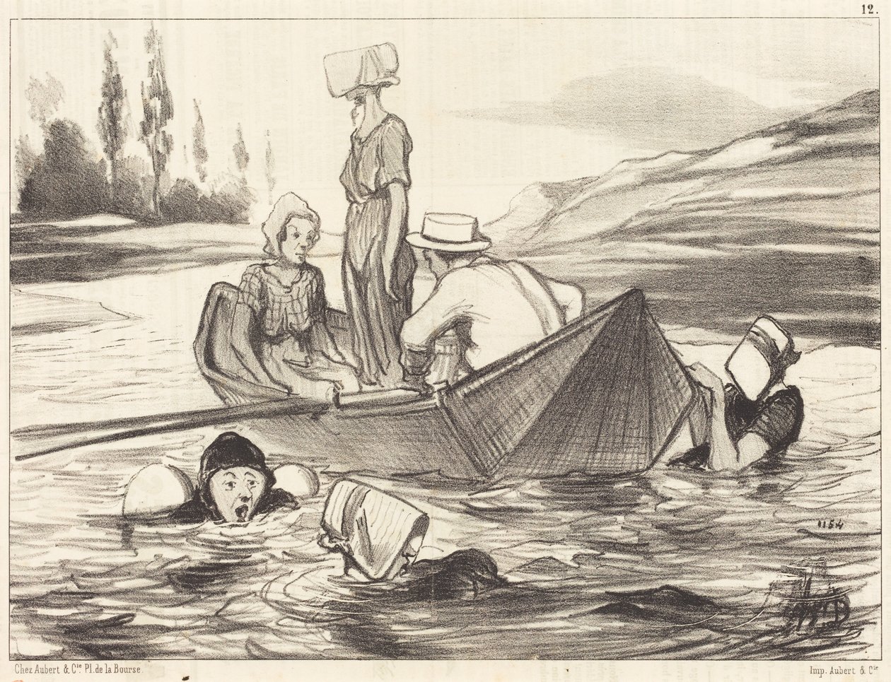En pleine eau - Honoré Daumier