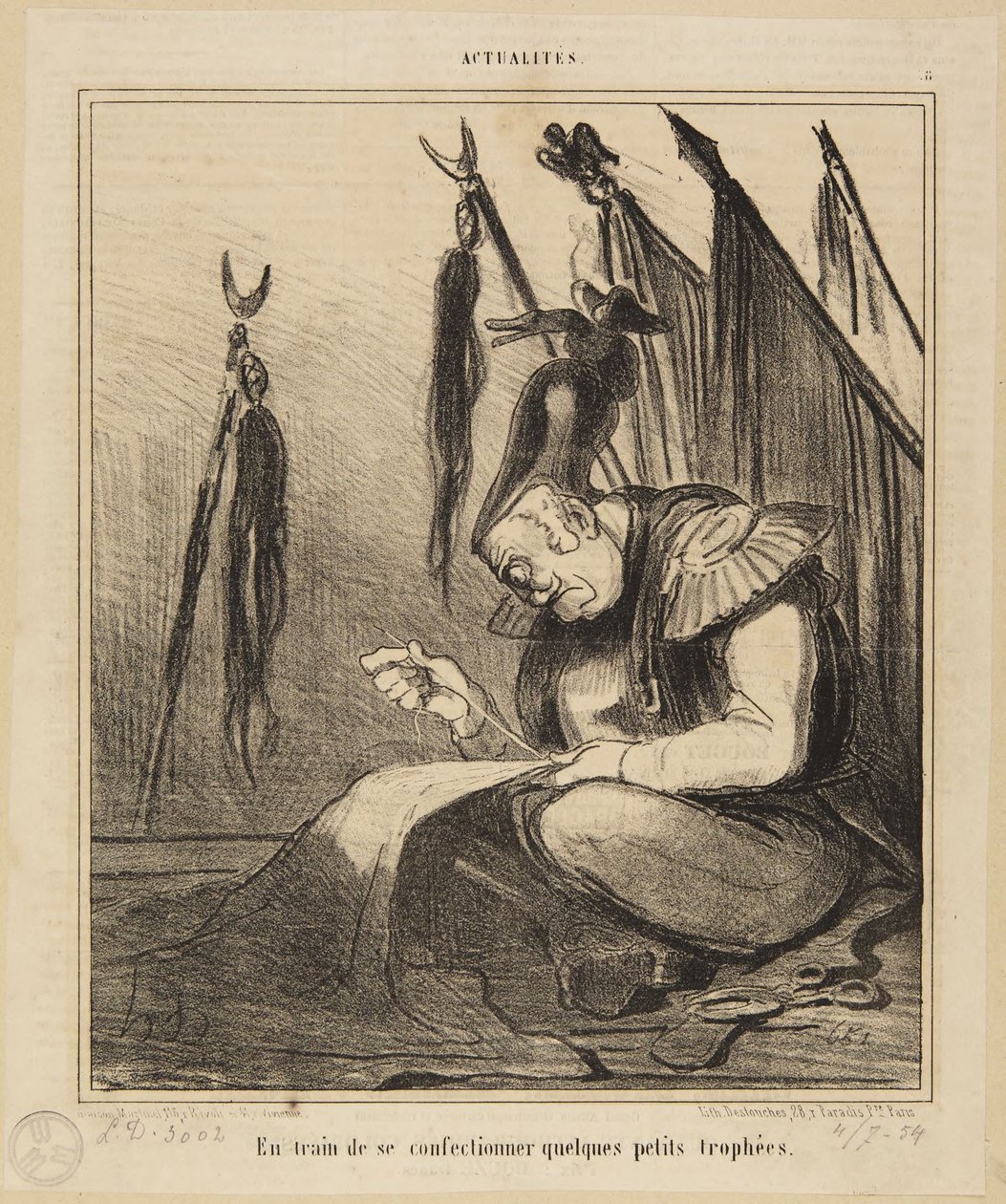 « En train de se confectionner quelques petits trophées. » - Honoré Daumier