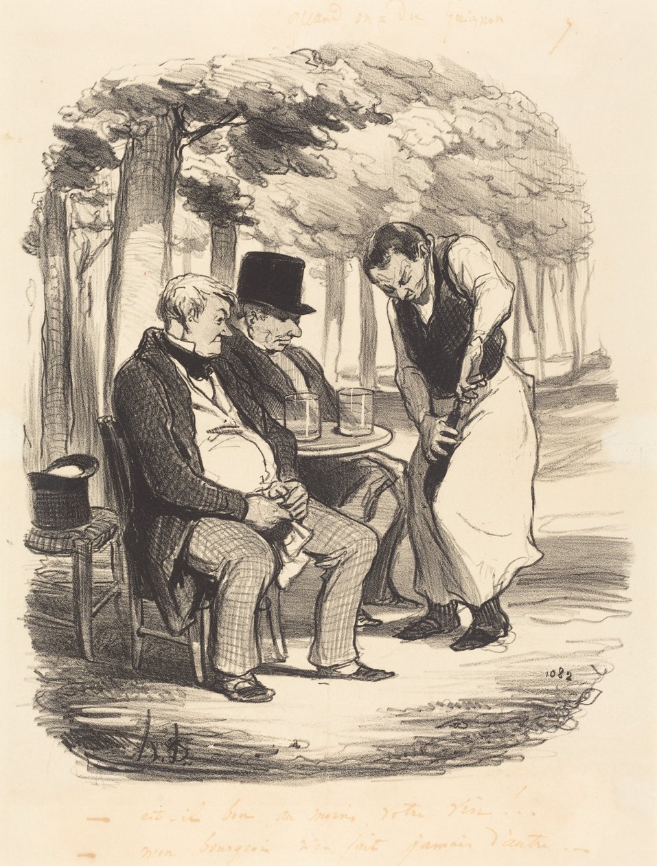 Est-il bon, au moins, votre vin!... - Honoré Daumier
