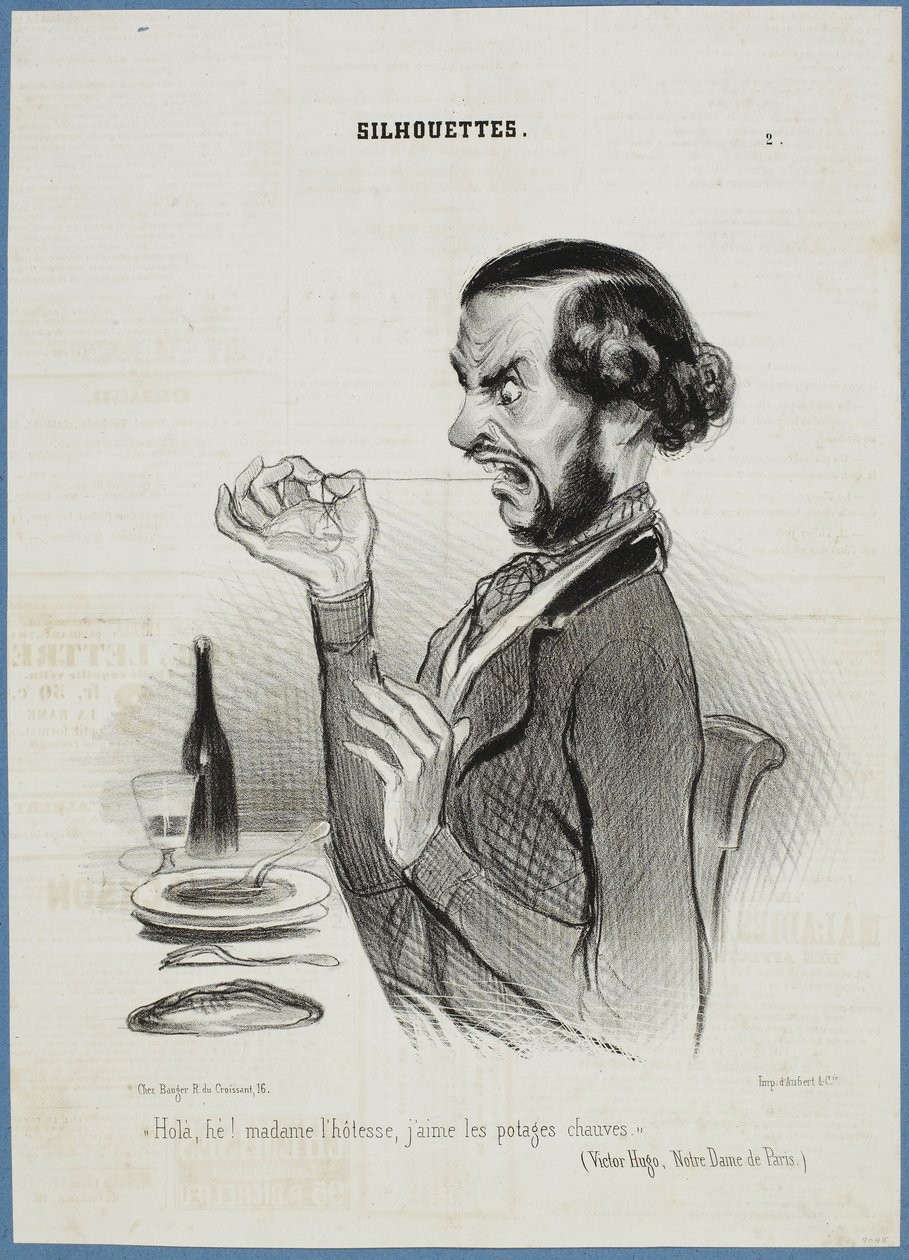 Attendez ! Serveuse, je préfère les légumes bien rasés. - Honoré Daumier