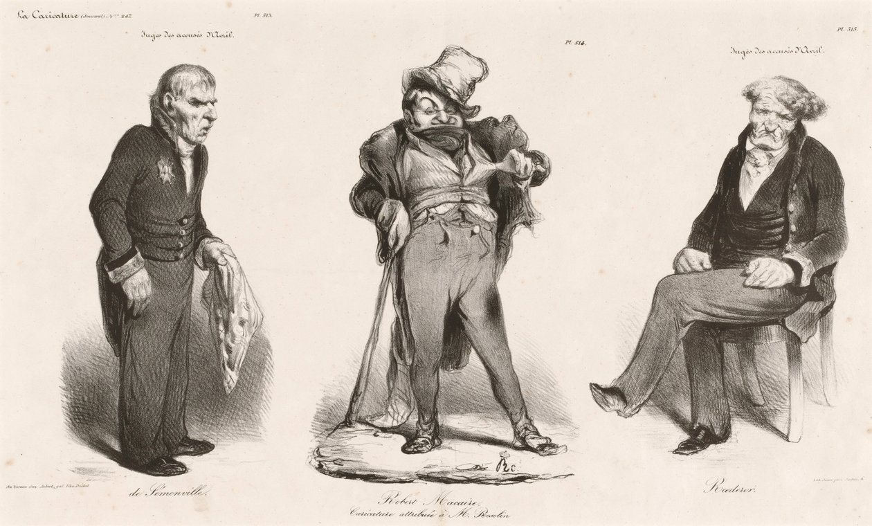 Huguet de Sémonville - Robert Macaire (Thiers) - Comte Roederer - Honoré Daumier