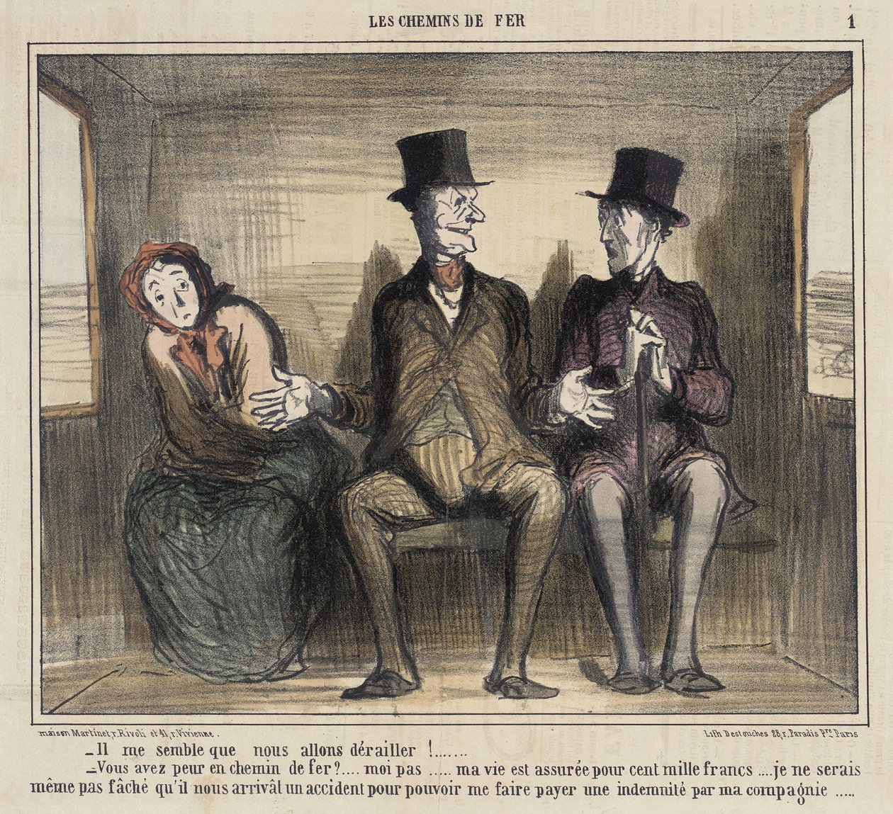 Il me semble que nous allons dérailler... - Honoré Daumier