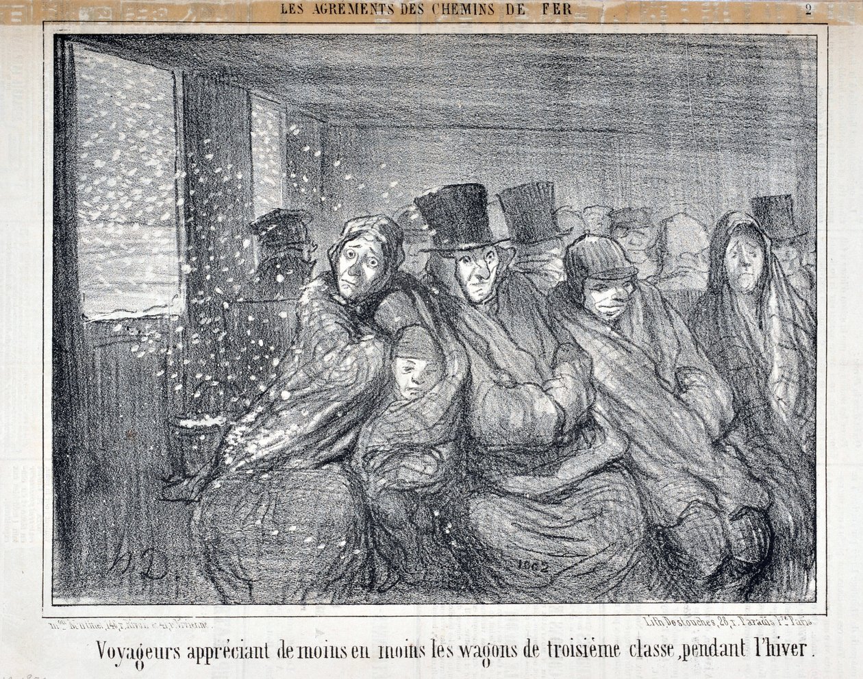 Illustration pour la série "Les Agréments des Chemins de fer" - Honoré Daumier