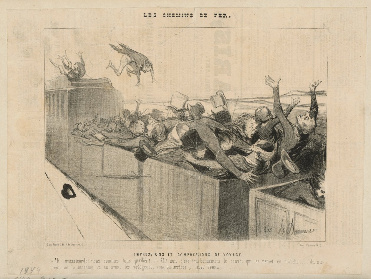 Impressions et compressions de voyage. Extrait de : « Les Chemins de fer » - Honoré Daumier
