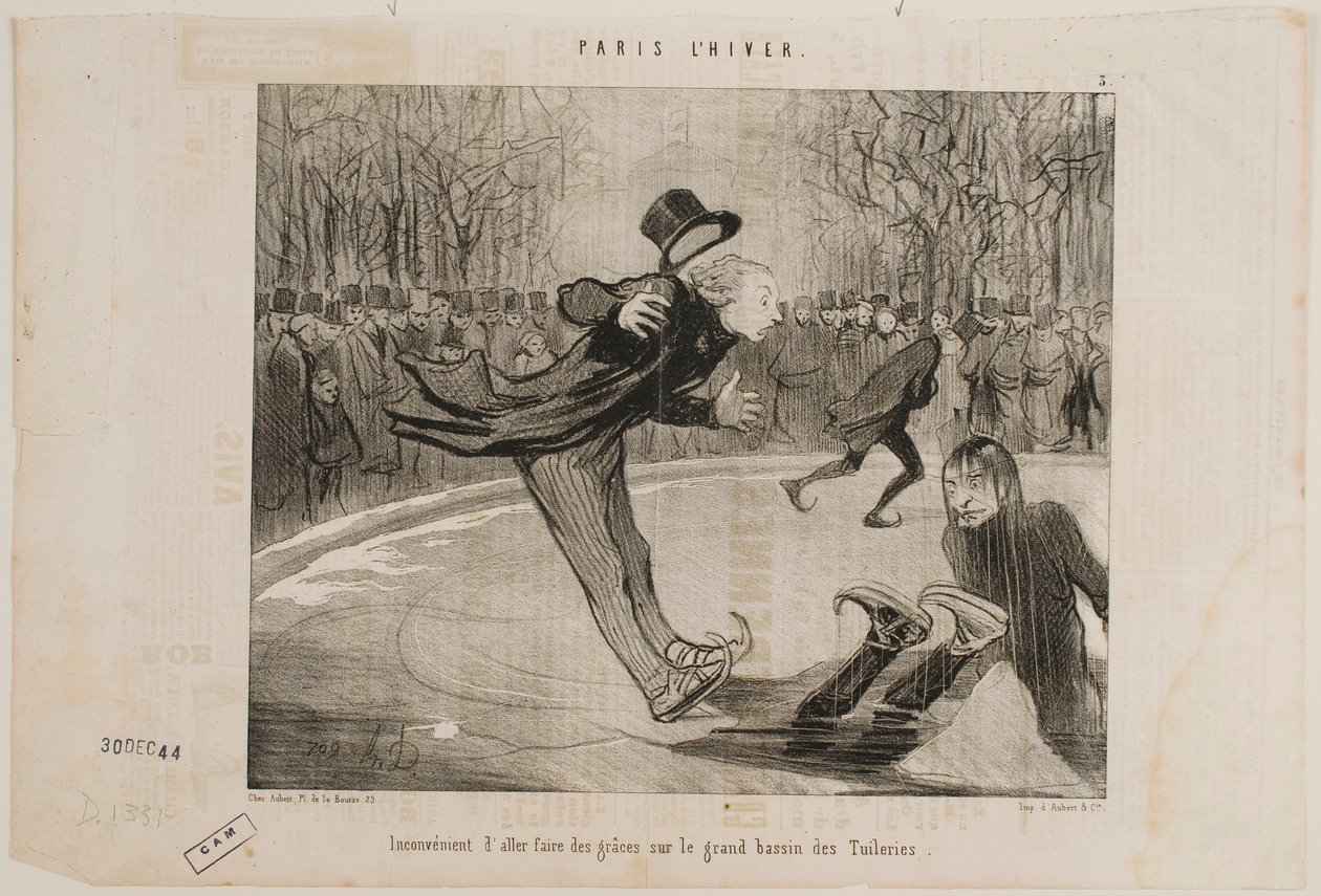 Il est difficile de se faire valoir sur le grand bassin des jardins des Tuileries. - Honoré Daumier