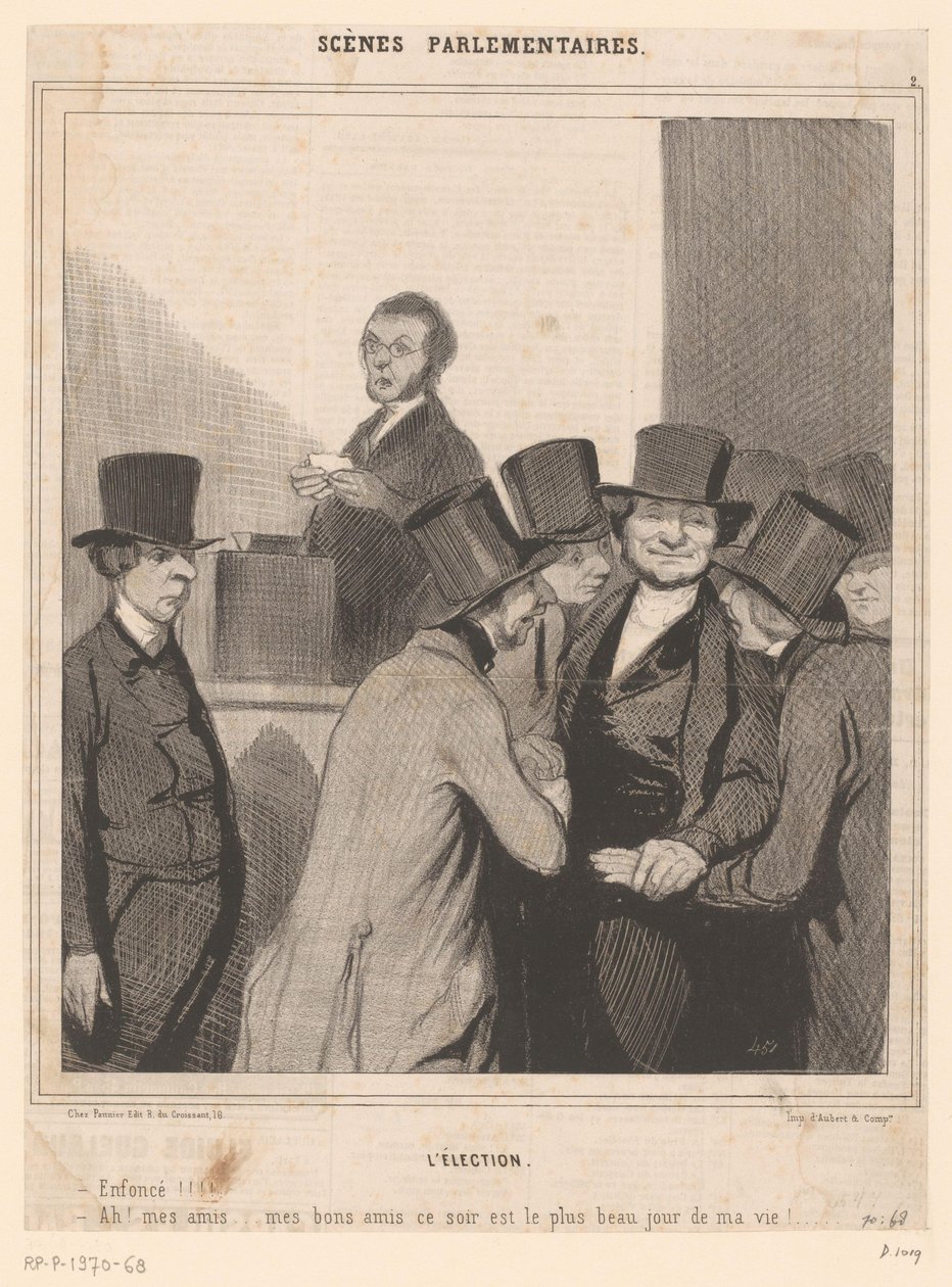 Caricature de deux candidats après le résultat des élections - Honoré Daumier