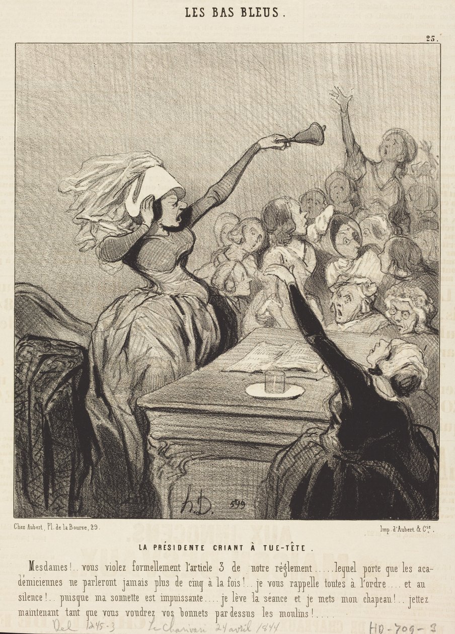 La Présidente criant à tue-tête : « Mesdames !... » - Honoré Daumier
