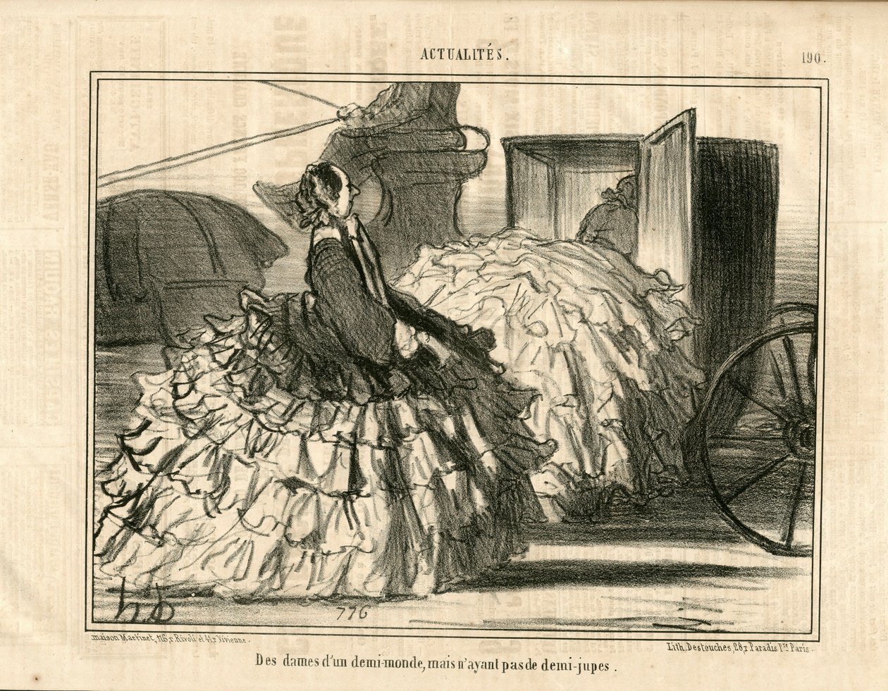 Le Charivari, Satirique en N & B, ca. 1855_5_11: Nouvelles n* 190. Des Dames d