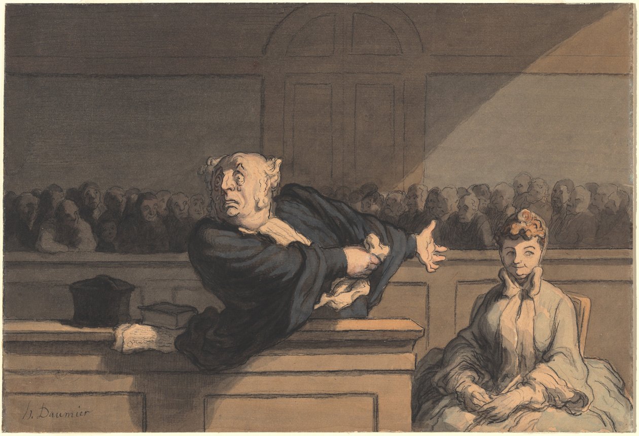 Le Défenseur (conseil de la défense) - Honoré Daumier