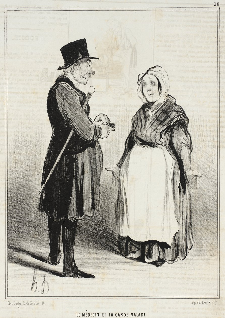 Le Médecin et la garde malade - Honoré Daumier
