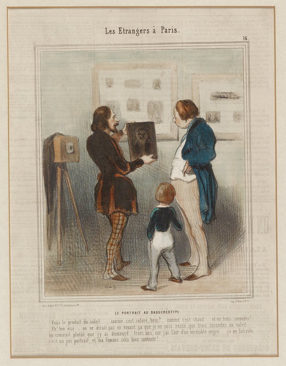Le Portrait au Daguéréotype. (Les Estrangers à Paris No. 16), from Le Charivari - Honoré Daumier
