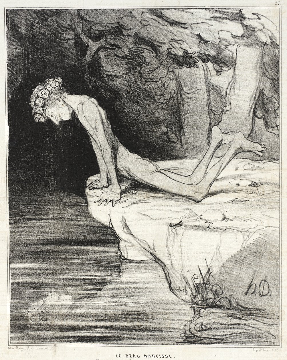 Le beau Narcisse - Honoré Daumier