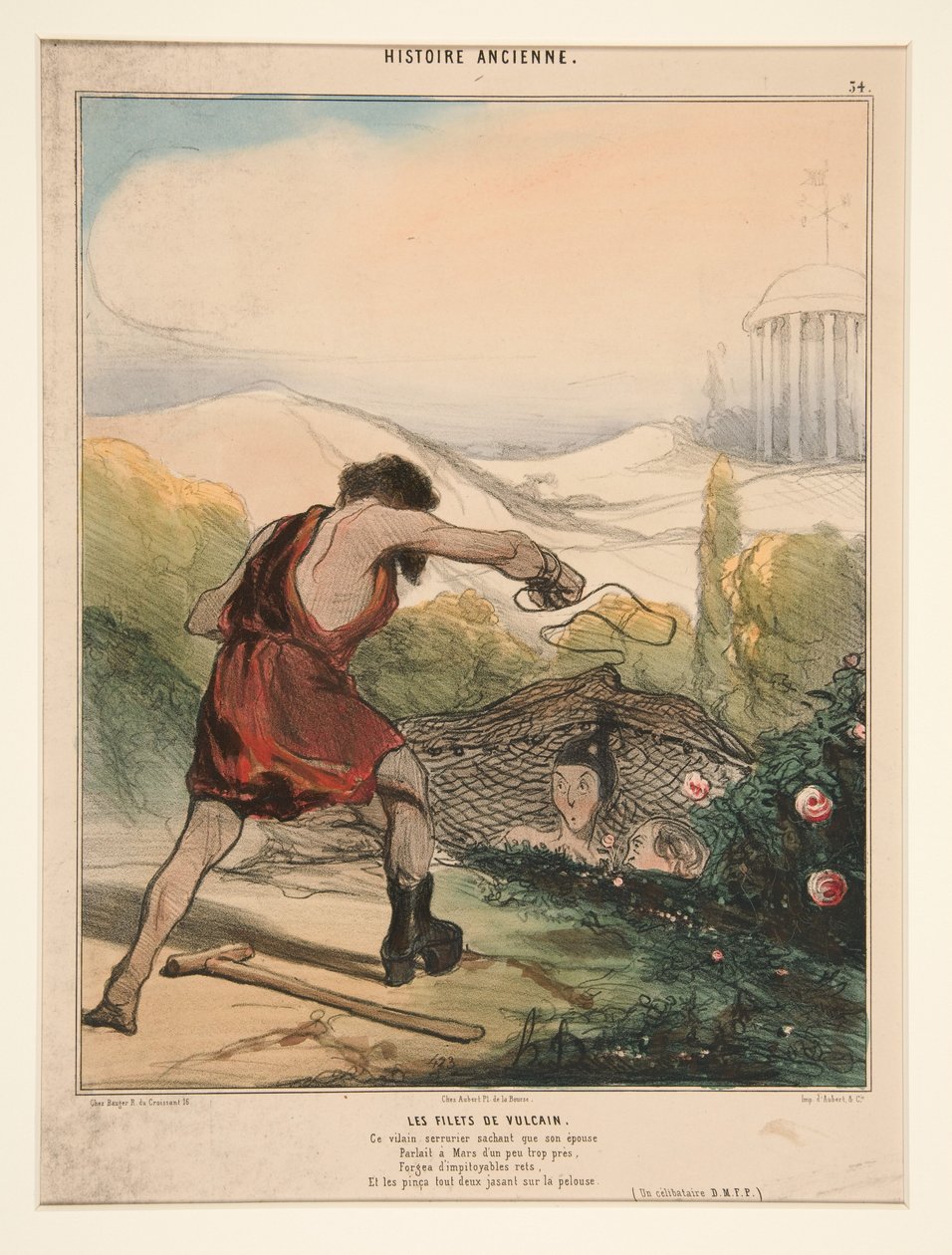 Les Filets de Vulcain. Ce vilain serrurier sachant que son epouse...from Histoire Ancienne - Honoré Daumier