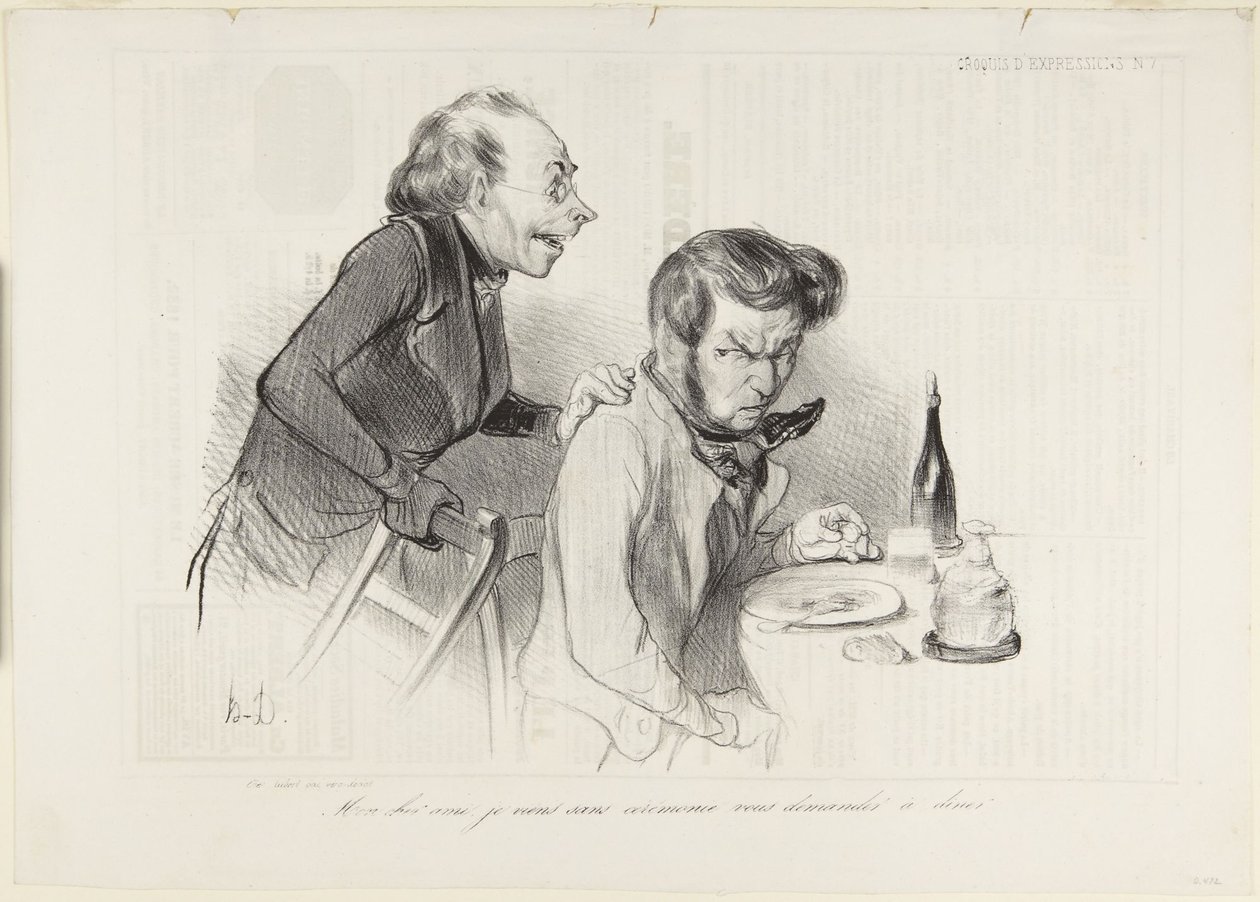 Mon cher ami, je viens sans cérémonie vous demander à dîner - Honoré Daumier