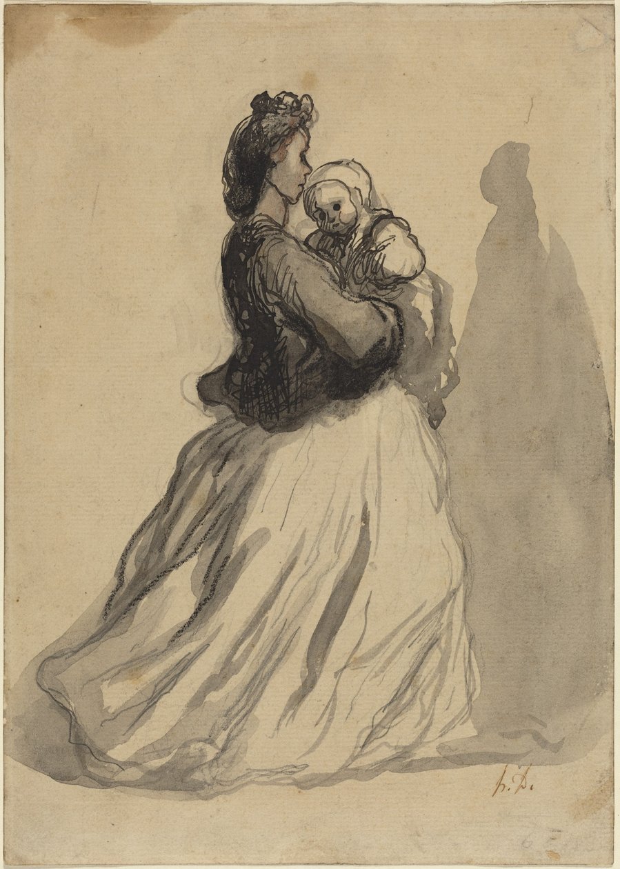 Mère et bébé - Honoré Daumier