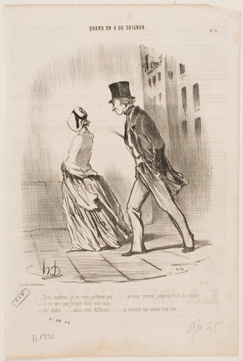 Non, Madame, je ne vous abandonnerai pas… Je vous suivrai jusqu’au bout du monde… - Honoré Daumier