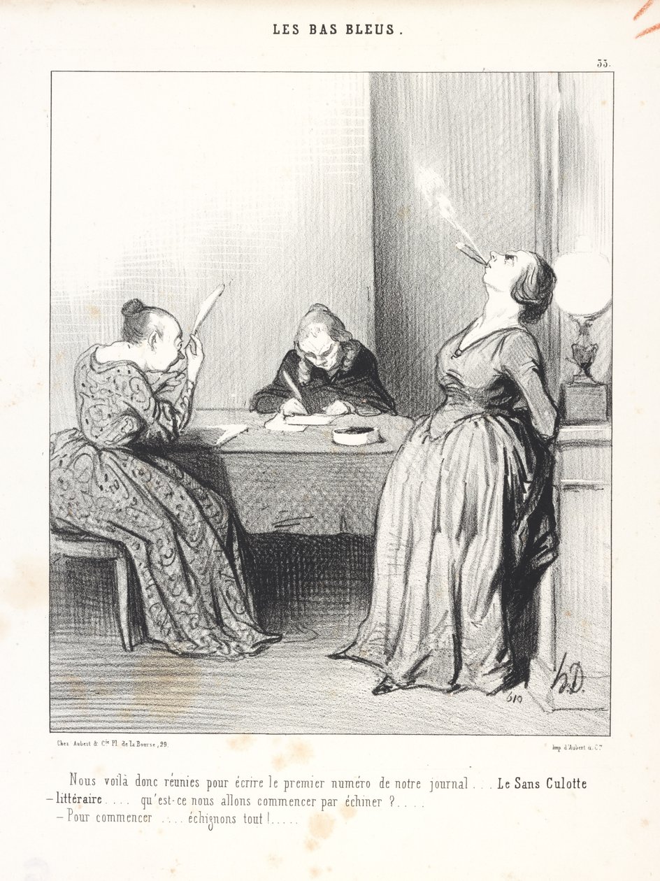 Nous voilà donc réunies pour écrire le premier numéro de notre journal. . .Le Sans Culotte littéraire. . .qu