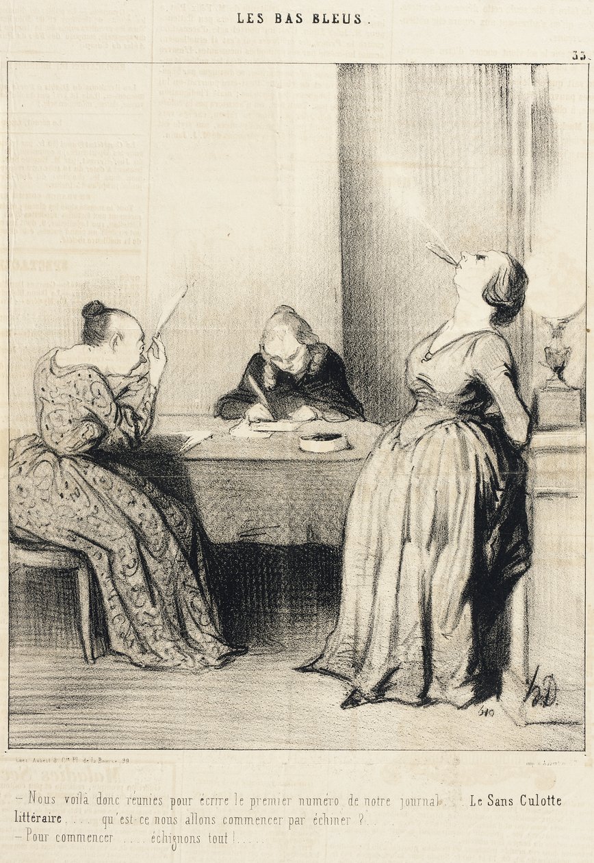 Nous voilà...réunies pour écrire le premier numéro... - Honoré Daumier