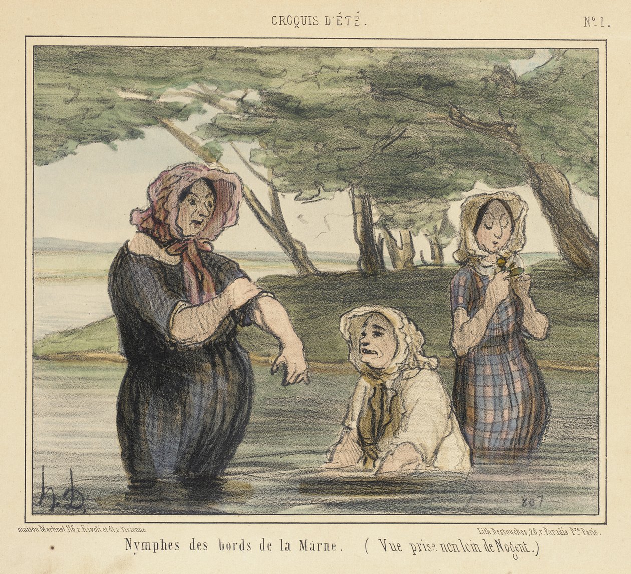 Nymphes des bords de la Marne - Honoré Daumier