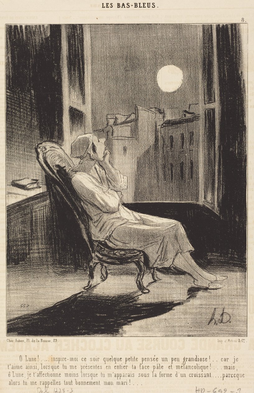 O Lune!... inspire-moi ce soir quelque petite pensée... - Honoré Daumier