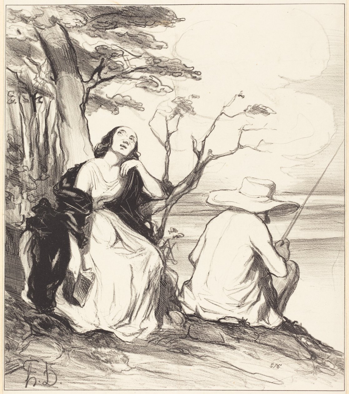 Ô douleur!... avoir rêvé... un époux... - Honoré Daumier