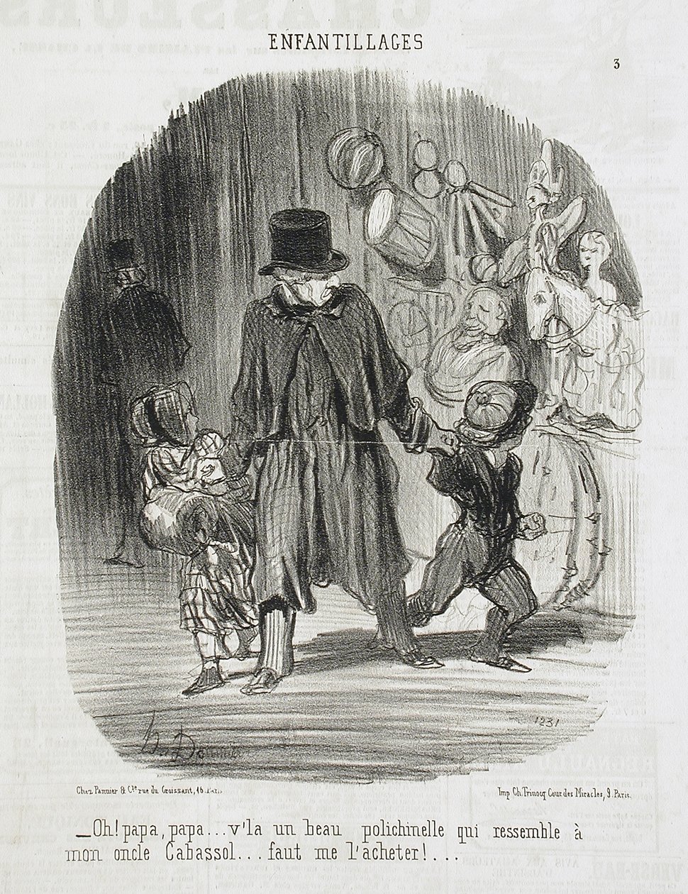 Oh ! Papa, papa... voilà un beau Polichinelle... - Honoré Daumier