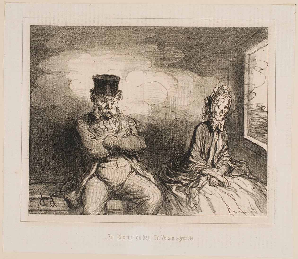 Dans le train... Un agréable compagnon - Honoré Daumier