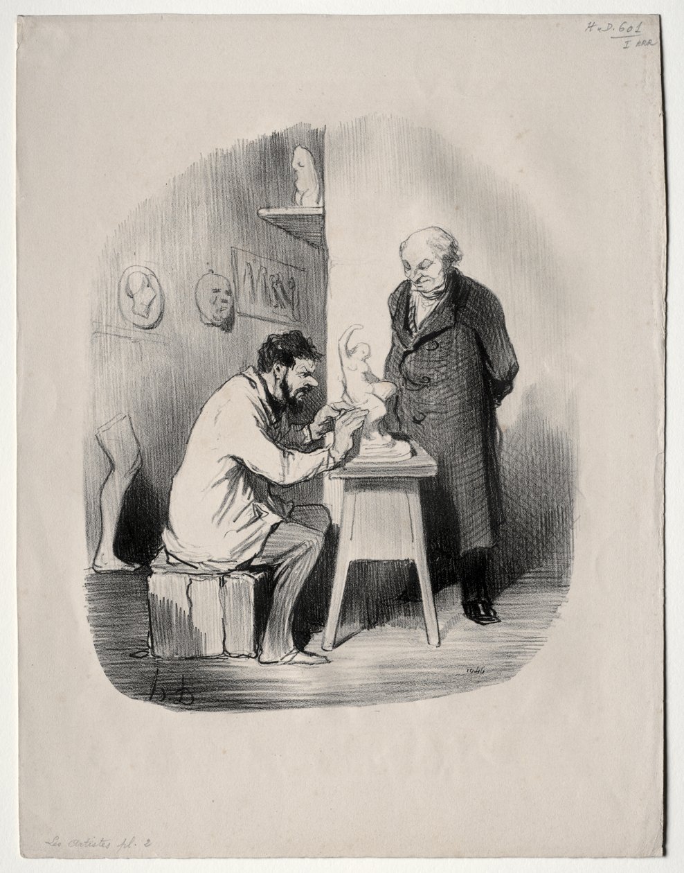 Les Artistes, planche 2 : Vous devez me modeler de cette manière un jour - Honoré Daumier