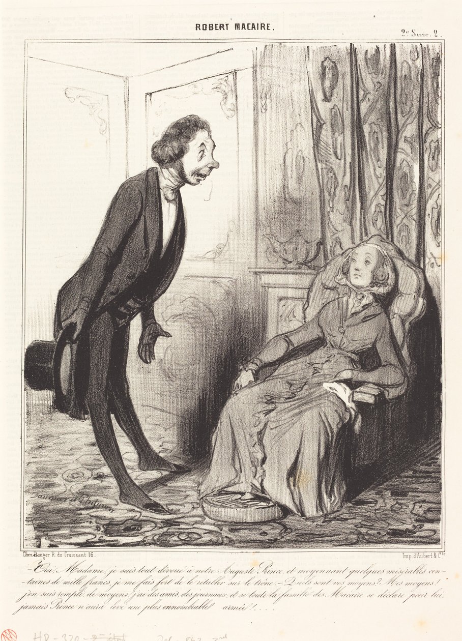 Oui, Madame, je suis tout dévoué a notre... Prince... - Honoré Daumier