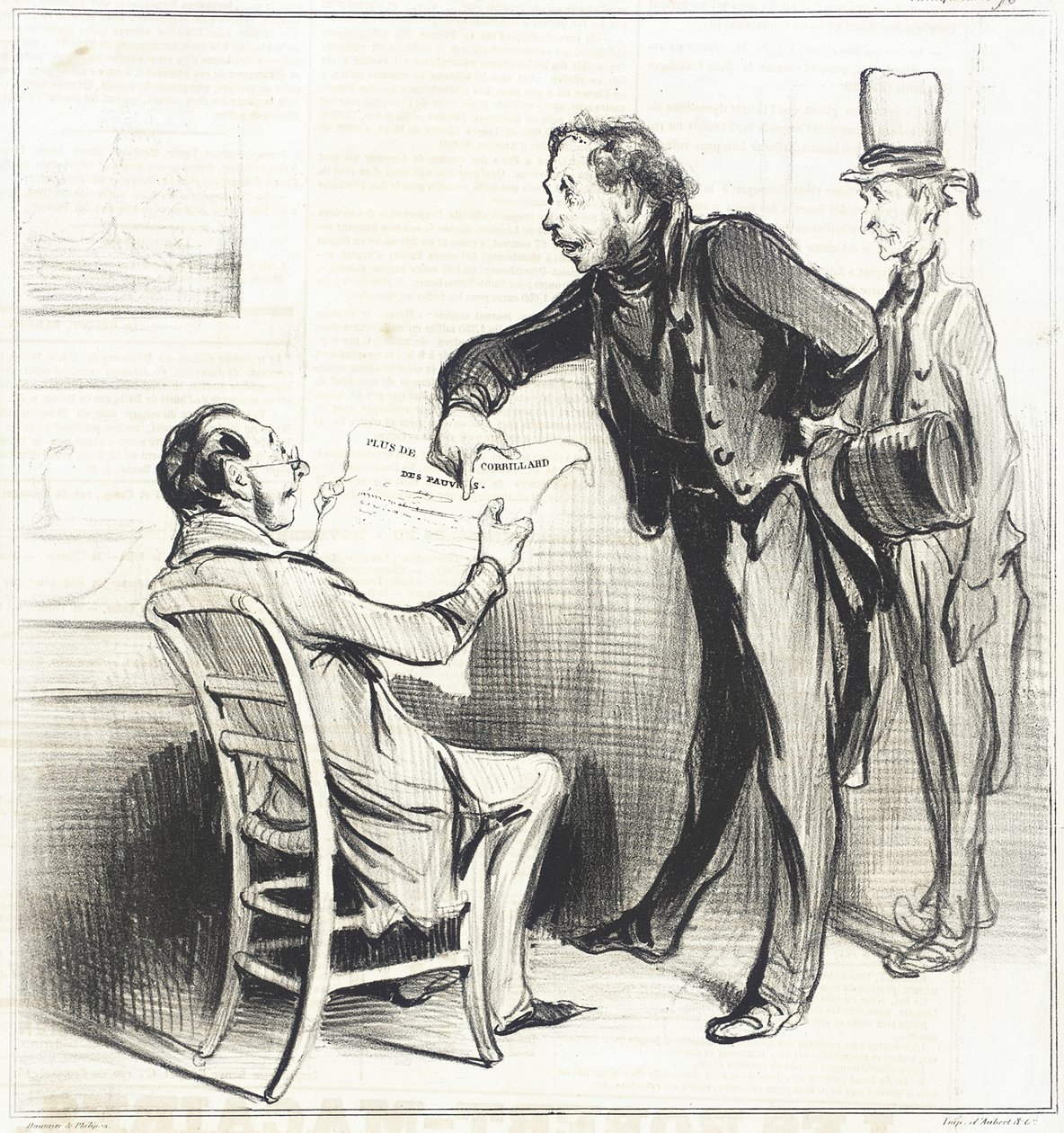 Oui, Monsieur, moyennant un petit abonnement à notre assurance... - Honoré Daumier