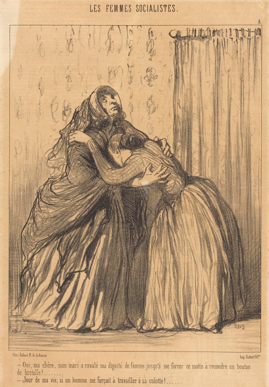 Oui, ma chère, mon mari a ravalé ma dignité... - Honoré Daumier