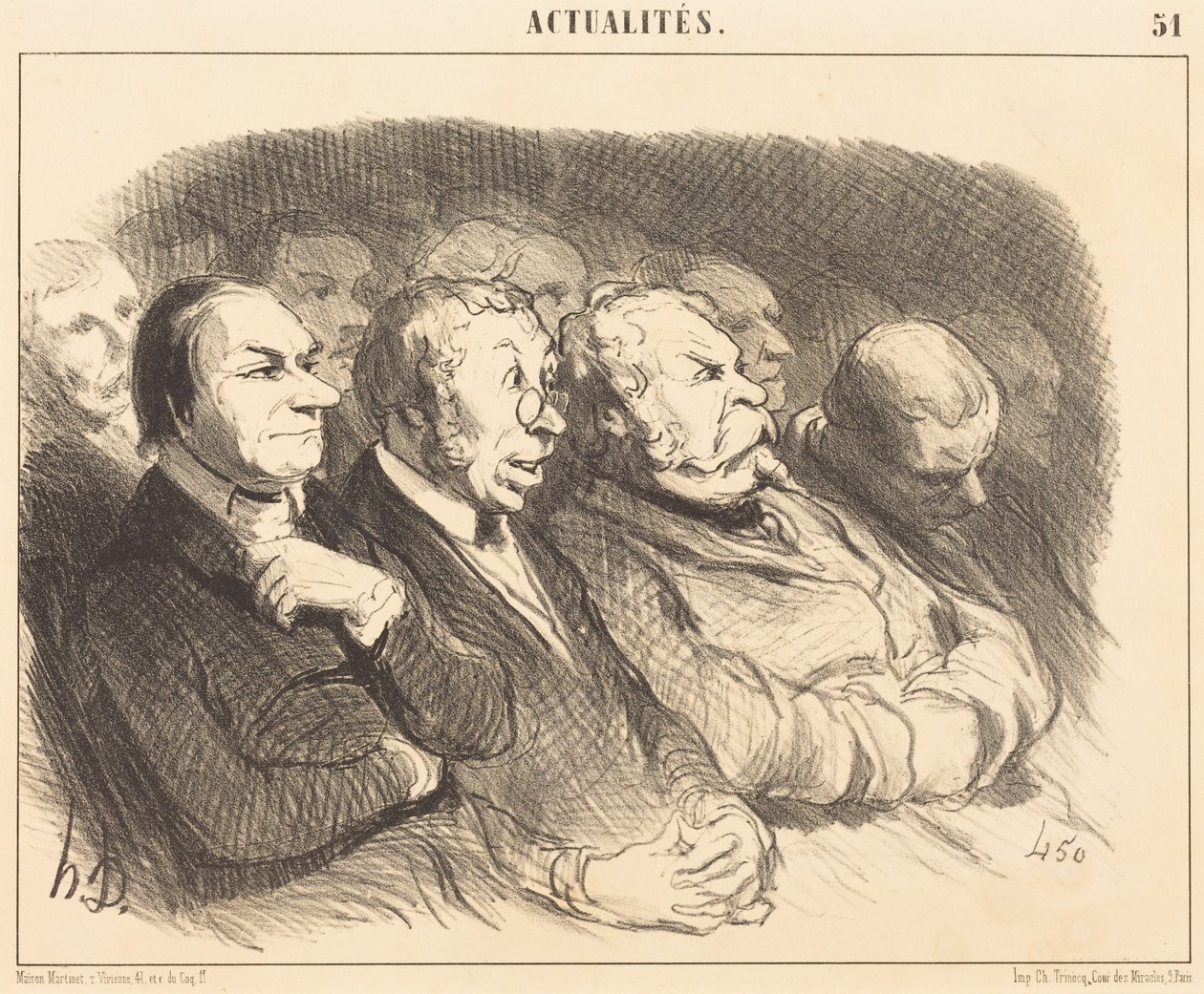 Physionomies de spectateurs de la Porte St.-Martin... - Honoré Daumier