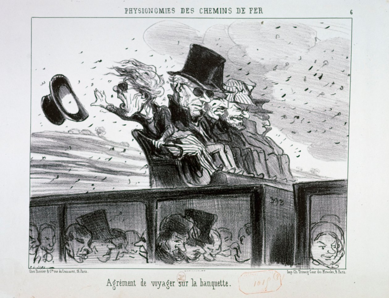 Physionomies des Chemins de Fer n°6 : Agrément de voyager sur la banquette. - Honoré Daumier