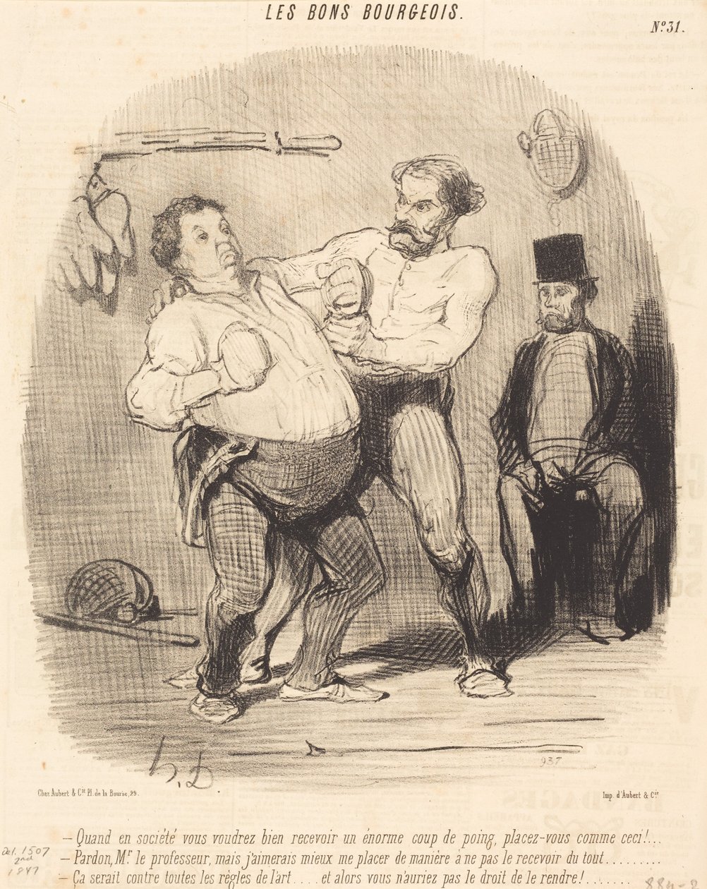 Quand en société vous voudrez bien recevoir un... coup... - Honoré Daumier