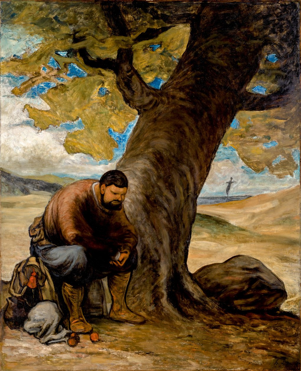 Sancho Panza, se reposant sous un arbre - Honoré Daumier