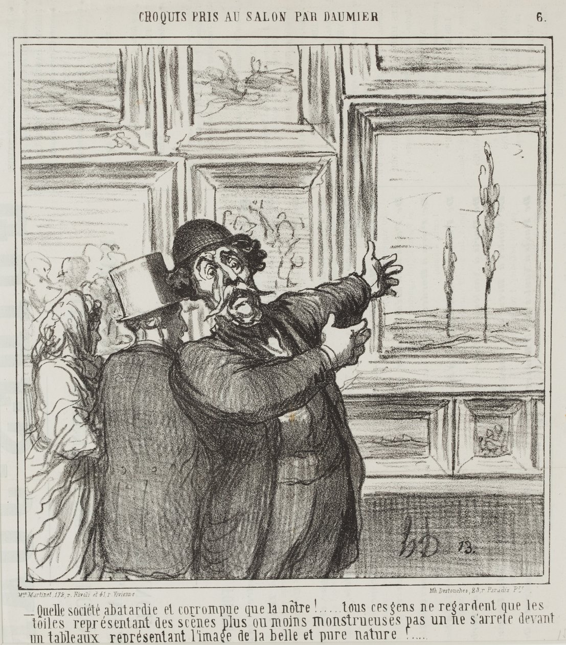Croquis fait au Salon par Daumier, no. 6: Regardez dans quel monde dégénéré et corrompu nous vivons... - Honoré Daumier