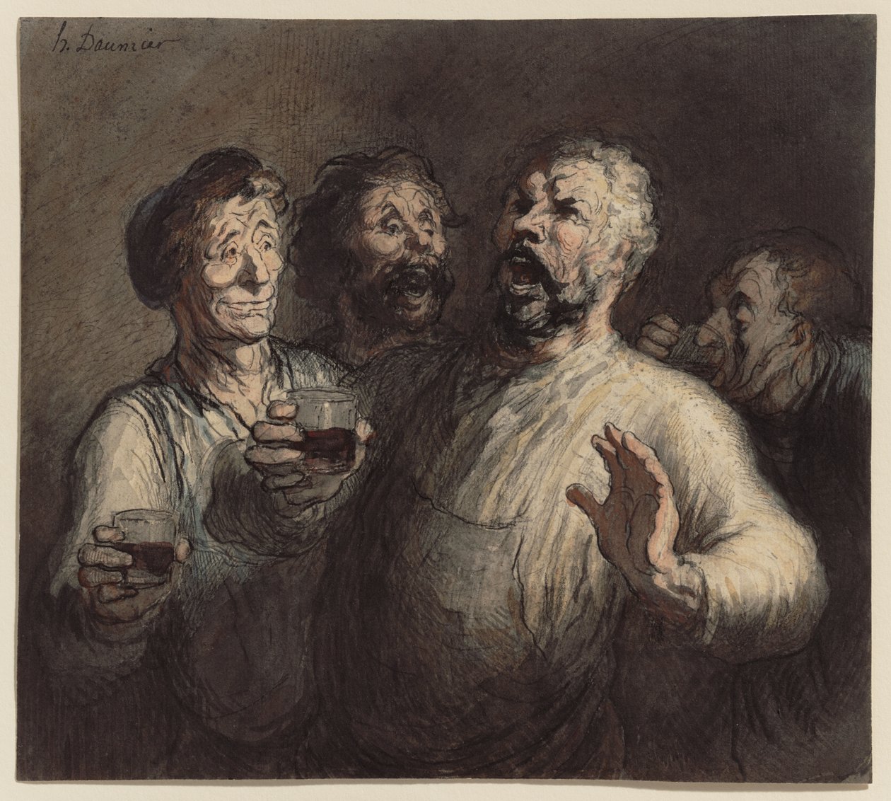 Les Buveurs - Honoré Daumier