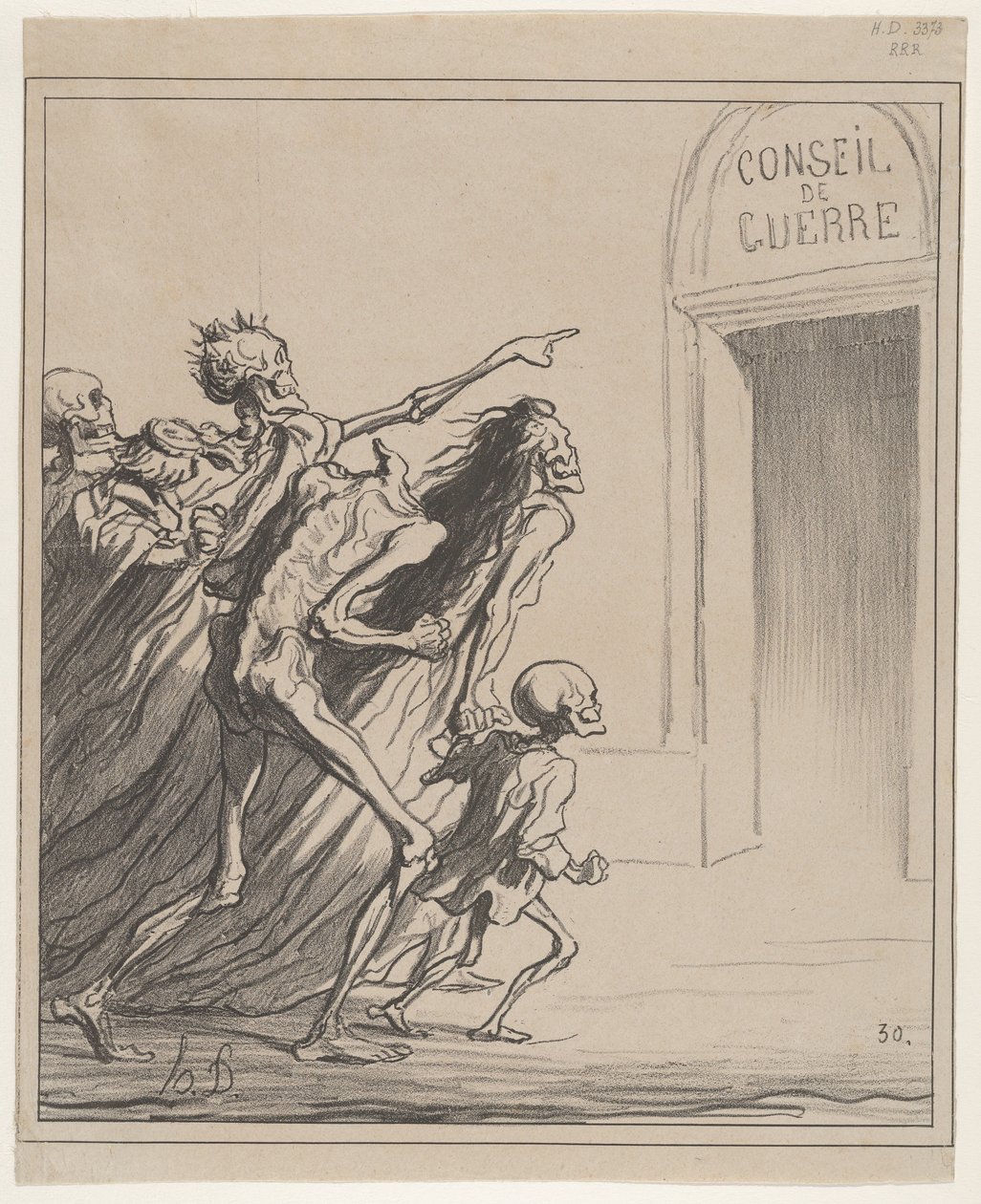 Les témoins - Le conseil de guerre - Honoré Daumier
