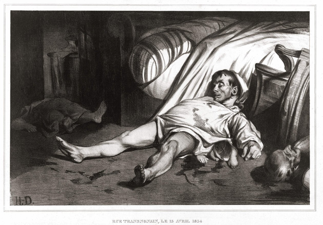 Le massacre de la rue Transnonain le 14/04/1834 (lithographie) 1837 - Honoré Daumier