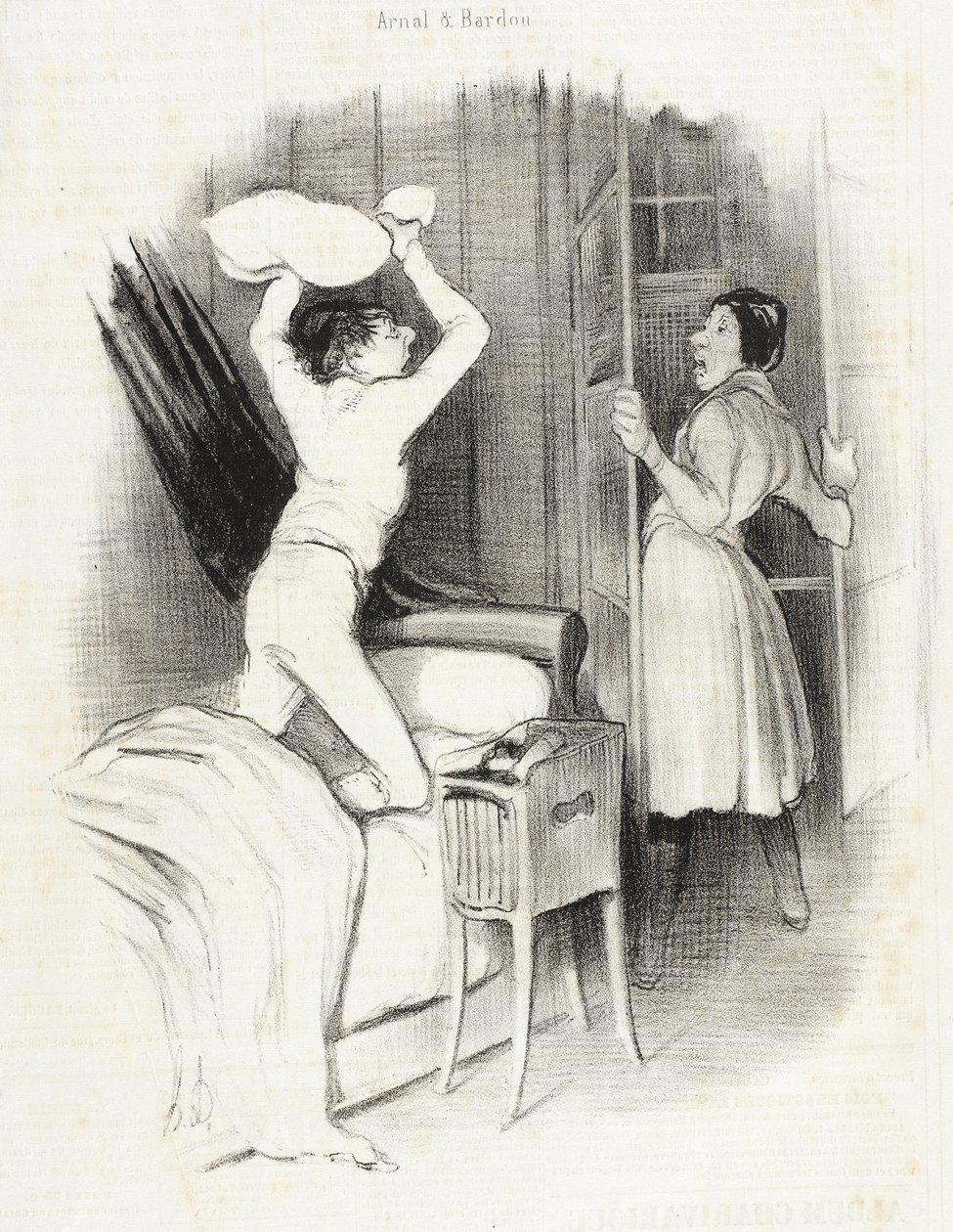 Théâtre du Vaudeville - Passé minuit - Honoré Daumier