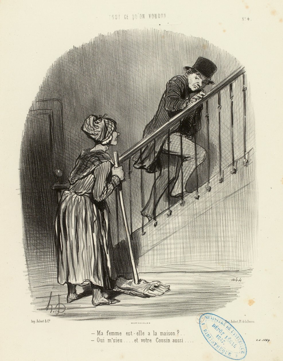 Tout ce qu’on voudra n° 4 : Ma femme est-elle à la maison ? ... - Honoré Daumier