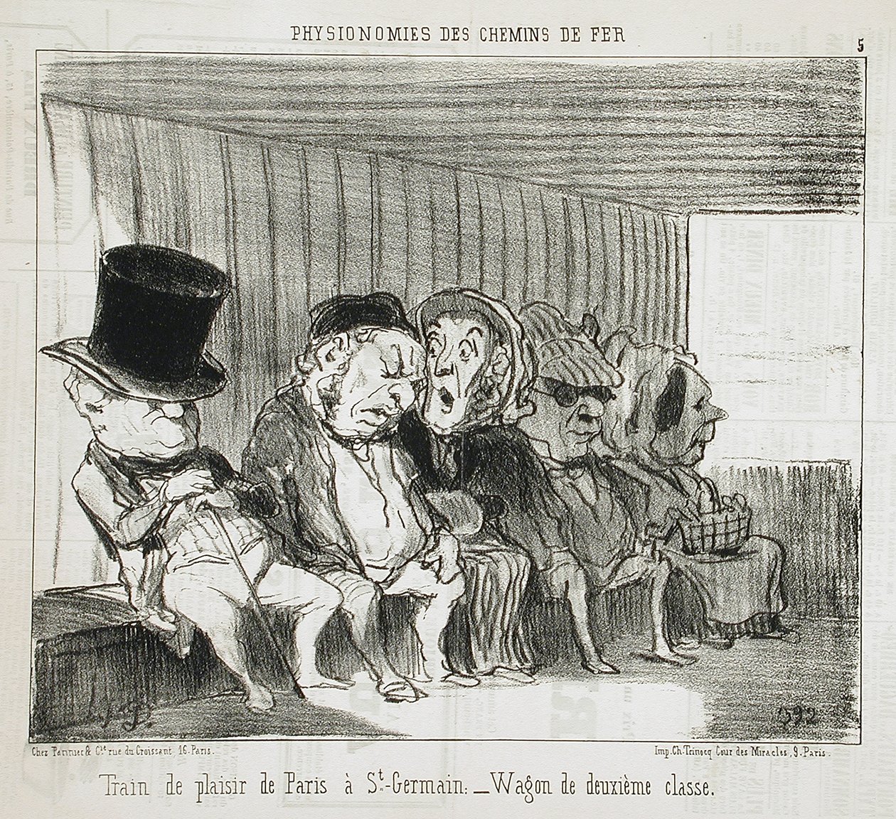 Train de plaisir de Paris à Saint-Germain... - Honoré Daumier