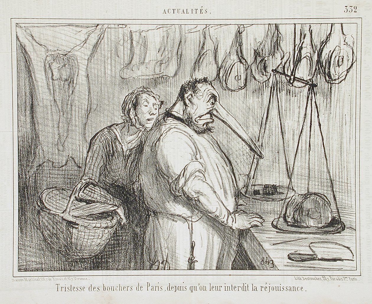 Tristesse des bouchers de Paris... - Honoré Daumier