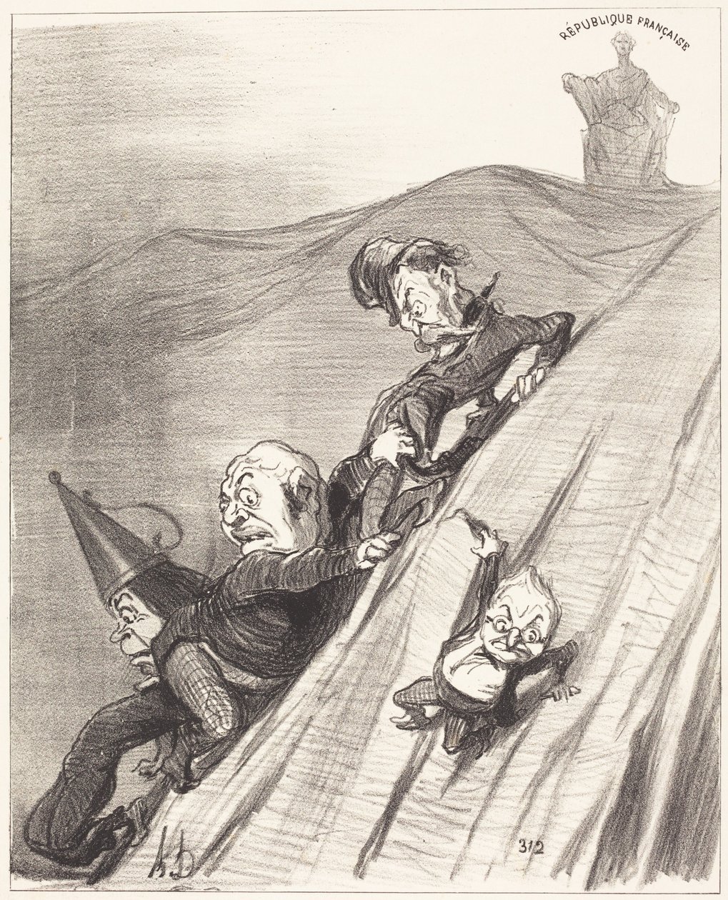 Un chemin dangereux - Honoré Daumier